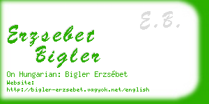 erzsebet bigler business card